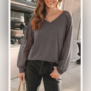 Long sleeve brown casual shirt.